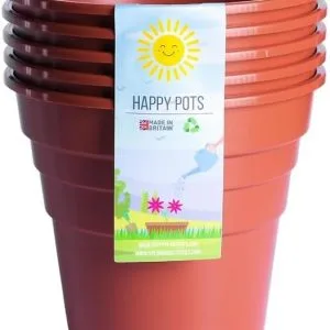 Pack of 5 Premium 12.5cm Plastic Plant Pots - Reusable Flower Pots for Indoor/Outdoor