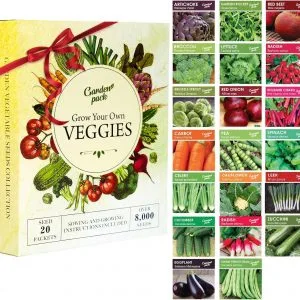 Grow Your Own Vegetable Seeds - 20 Packet Variety by Garden Pack
