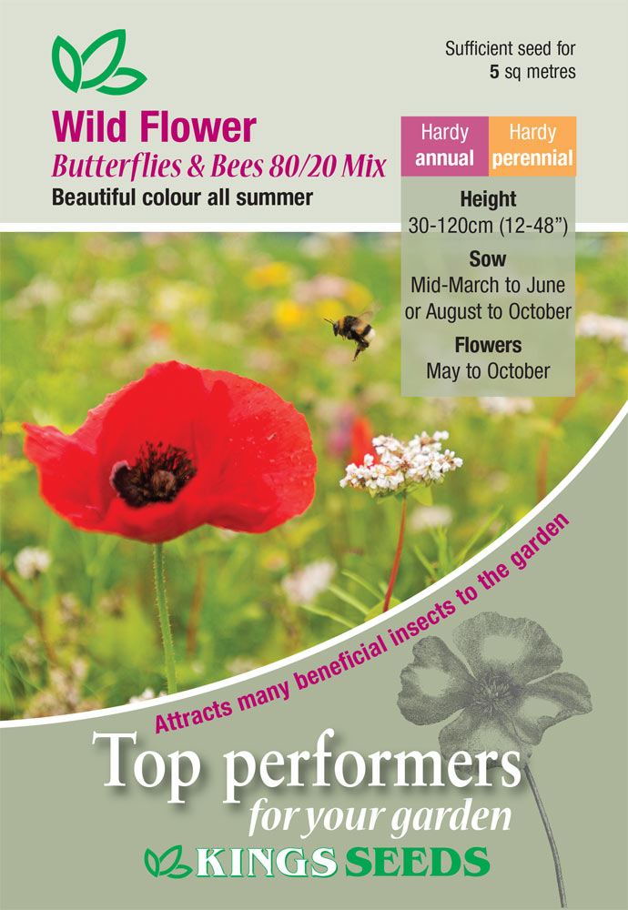 Wildflower Mix Butterflies & Bees 80/20 - 25g Pack - HA & HP