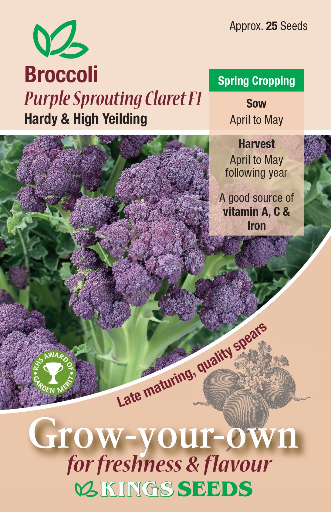 Broccoli Purple Sprouting Claret F1